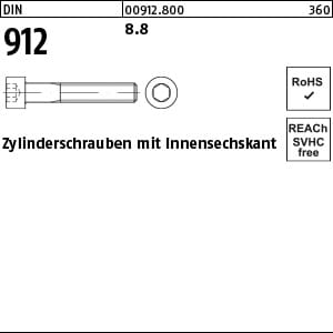 Zylinderschraube din 912 m.Innensechskant m 6 x 50 8.8