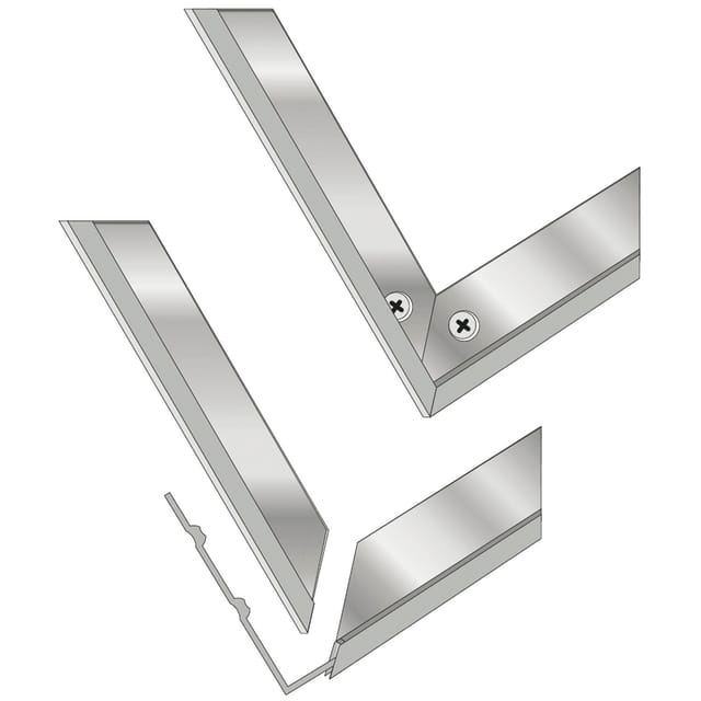 Masta - Alurahmen (Alu-Winkelrahmen) passend zu Bürstenprofilmatte 800x500 mm Aluminium