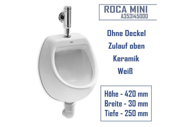 Roca - Hängendes Mini-Urinal aus Porzellan mit Zufuhr von oben (A353145000)