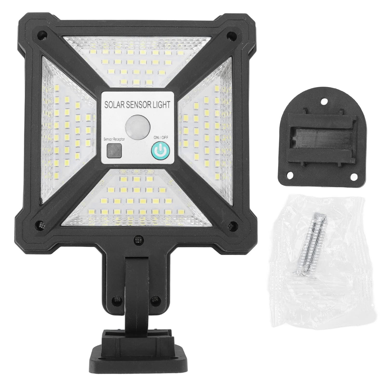 Solarbetriebene Led-straßenleuchte Mit Bewegungsmelder, Wasserdichte Wandleuchte (ip65), Außenleuchte Für Hof, Terrasse, Garten, Parkplatz, 3000 Lm, 3 Modi, 76 Leds