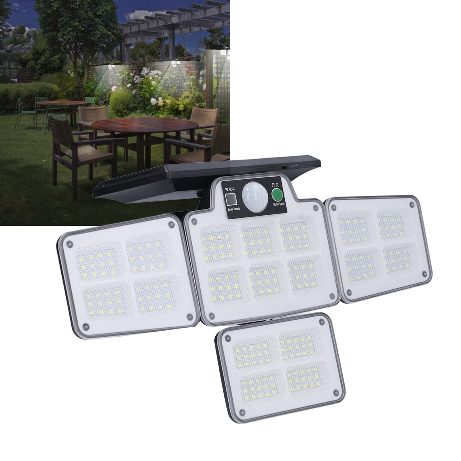 Bewegungsaktivierte Außenbeleuchtung, Solarbetriebene Außenleuchten Mit Breitem Anwendungsbereich Für Außenwände, Gärten Und Innenhöfe.