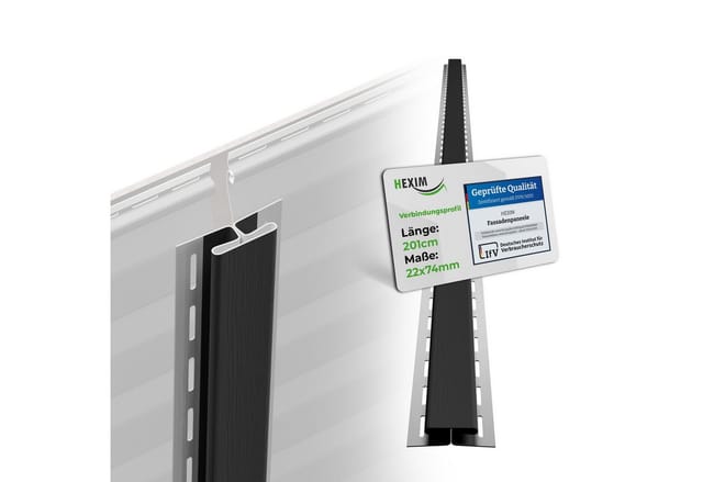 Siding Fassadenverkleidung Fassadenpaneele außen Außenwand wetterfest UV-beständig pvc-u: Verbindungsprofil, Anthrazit - Hexim