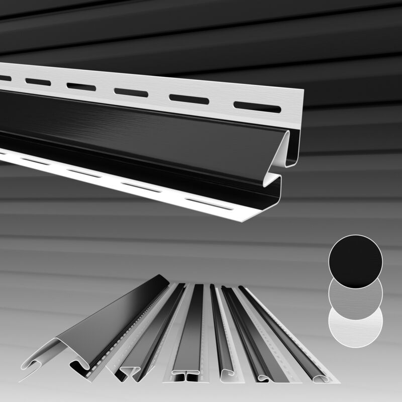 Siding Fassadenverkleidung Fassadenpaneele außen Außenwand wetterfest UV-beständig pvc-u: Innenecke, Anthrazit - Hexim
