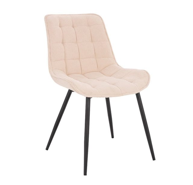 Polsterstuhl Esszimmer Cord ikalo Farbe: Beige, Menge: 6 Stuhl Polsterstuhl Esszimmerstuhl Esszimmerstühle - Home Deluxe