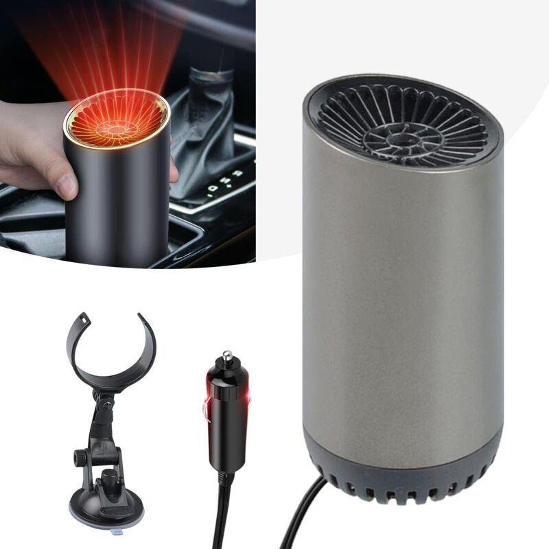 Ej.life - 150W 12V Autoheizung Defroster, Autoheizung, Becherform Auto Warmluftgebläse Schnelle Heizung 180° Drehbare Mini Autoheizung a