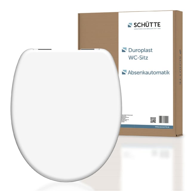 SCHÜTTE WC-Sitz aus Duroplast mit Absenkautomatik Toilettendeckel Uni Klodeckel Einfarbig 82100-A