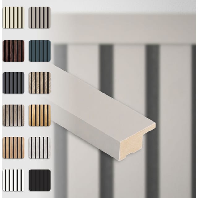 Hexim - Akustikpaneele Zubehör Abschlussleiste Lamellen mdf Wandverkleidung: Sandgrey, 275cm