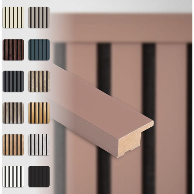 Hexim - Akustikpaneele Zubehör Abschlussleiste Lamellen mdf Wandverkleidung: Mauve, 137.5cm
