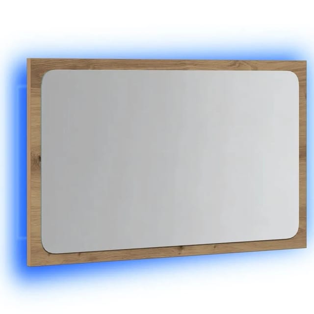 Badspiegel Mit Led-leuchten Artisan-eiche 60x8,5x38 Cm - Vidaxl