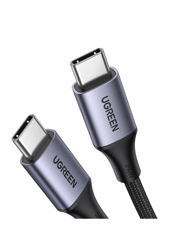 USB-C Power Delivery 240 W 5 A 2 m geflochtenes Kabel Grau