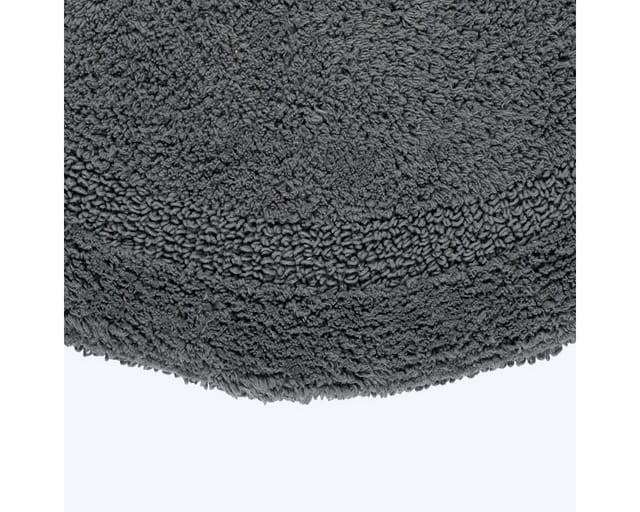 HOMESCAPES Runde Battematte grau 80 cm aus 100% Baumwolle