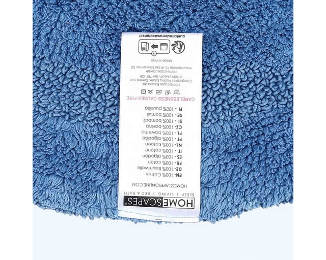HOMESCAPES Runde Battematte blau 80 cm aus 100% Baumwolle