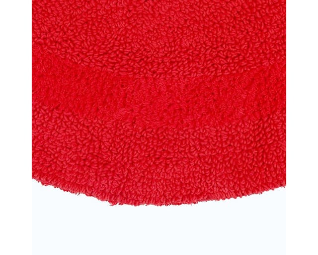 HOMESCAPES Runde Battematte rot 80 cm aus 100% Baumwolle
