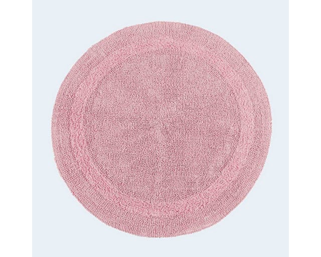 Runde Battematte rosa 80 cm aus 100% Baumwolle - Homescapes