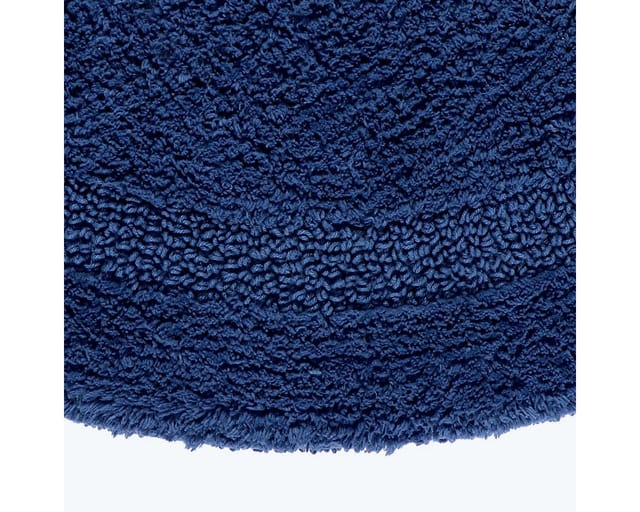 Runde Battematte dunkelblau 80 cm aus 100% Baumwolle - Homescapes