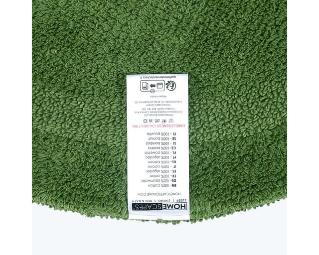 Runde Battematte flaschengrün 80 cm aus 100% Baumwolle - Homescapes