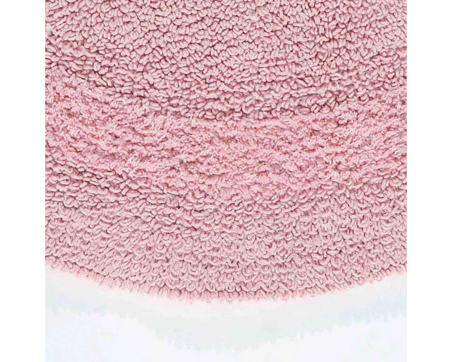 Halbrunde Badematte rosa 50x80 cm aus 100% Baumwolle - Homescapes