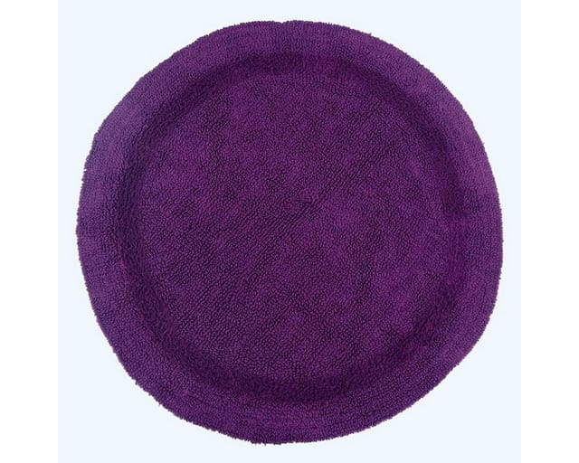 Runde Battematte lila 80 cm aus 100% Baumwolle - Homescapes