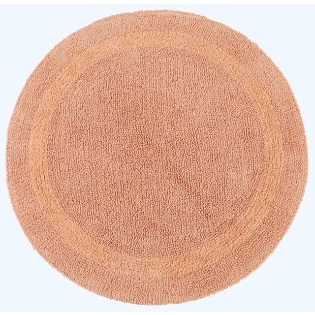 Runde Battematte apricot 80 cm aus 100% Baumwolle - Homescapes