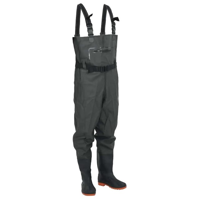 Wathose mit Stiefeln und Gürtel Dunkelgrün Größe 45 vidaXL493107