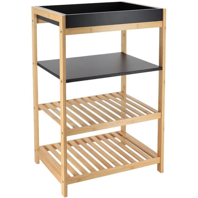 Bambus mdf möbel 4 regale - schwarz bambus Tendance