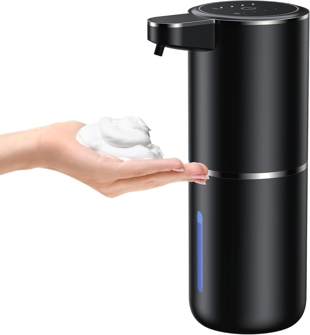Automatischer Seifenspender mit Wandbefestigung und Infrarotsensor, 380 ml elektrischer Seifenspender Ohne Bohren, usb wiederaufladbar, IPX5