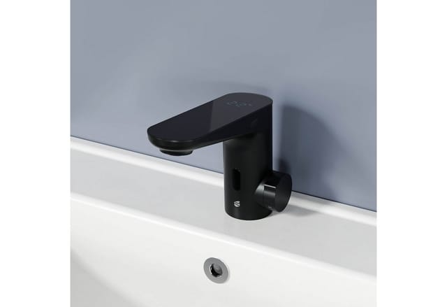 Sensor Waschtischarmatur Bernstein 3002S Schwarz matt Dual-Sensor-Technologie
