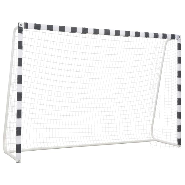 Fußballtor 300 x 200 x 90 cm Metall Schwarz und Weiß - Vidaxl