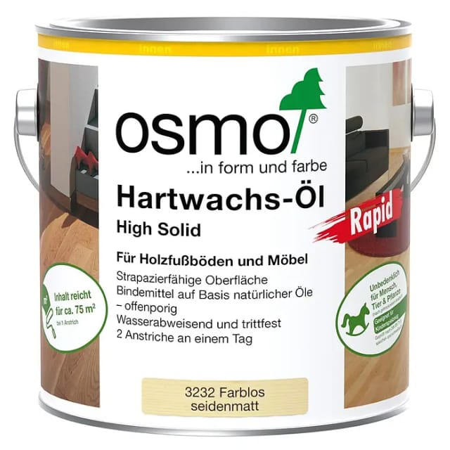 Osmo - Hartwachs-Öl Rapid Farblos Seidenmatt 2,50 l - 10300092
