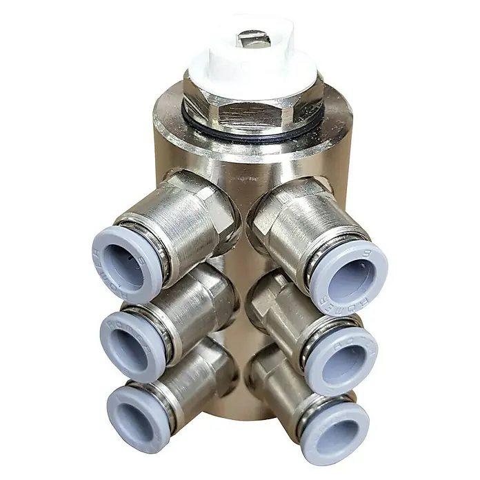jollytherm Anschlussverteiler 6-fach 3/4'' Eurokonus auf 8 mm Stecksystem inkl. integriertem Schnellentlüfter - 10112
