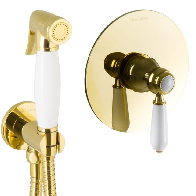 Paulgurkes - Bidet Unterputz Gold Hygienedusche Intimdusche Set Spraybrause