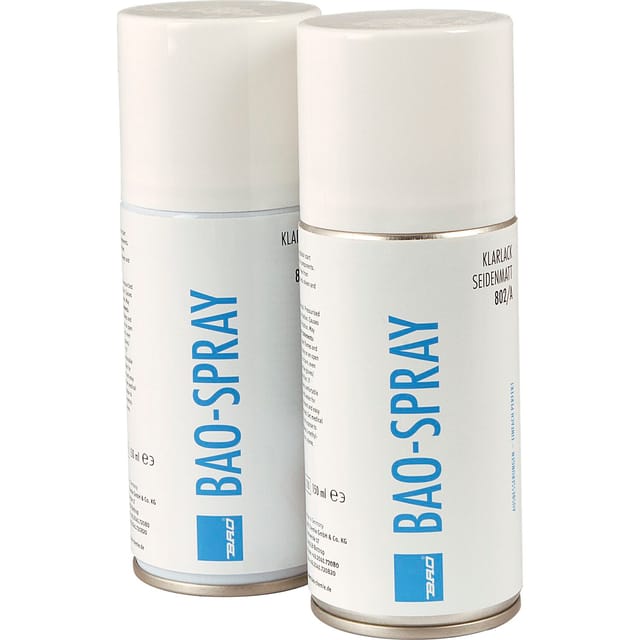 BAO Klarlack Spray 2 x 150 ml glänzend und seidenmatt, Sprühlack, Holzlack
