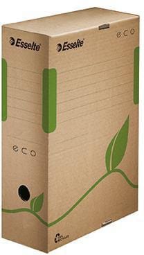 Esselte - Archivbox eco 10 x 32,7 x 23,3 cm (b x h x t) din A4 mit Archivdruck Wellpappe 100 % recycelt naturbraun