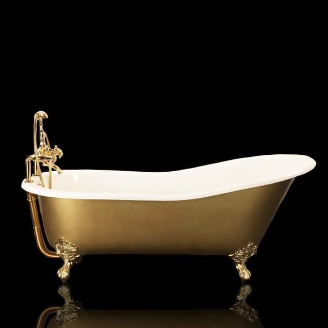 Freistehende Gusseisen Badewanne ashford gold 156