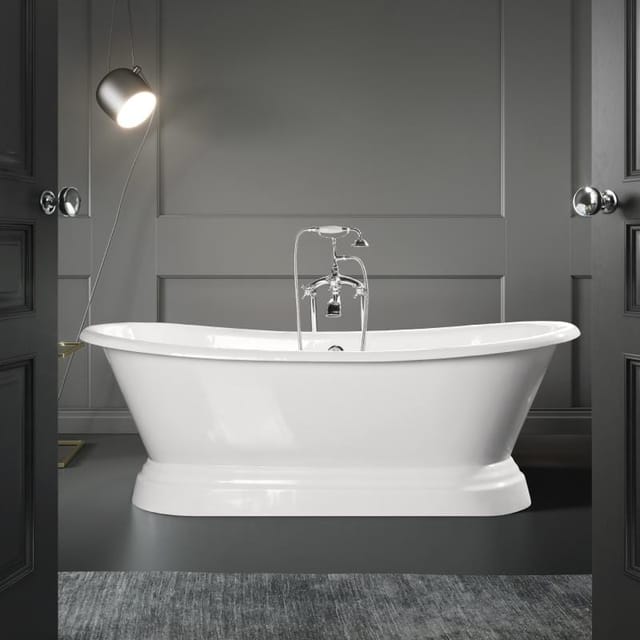 Freistehende Gusseisen Badewanne southport weiß 180
