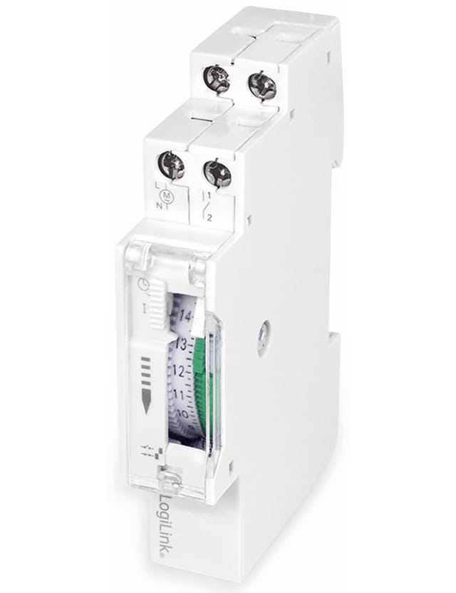 LOGILINK Mechanische Zeitschaltuhr ET0009, für Hutschienenmontage