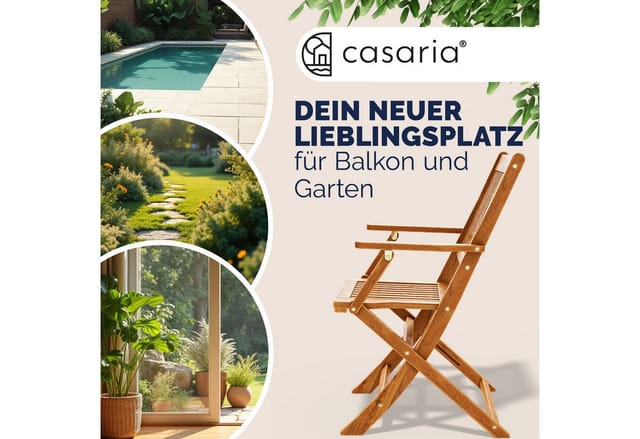 Deuba - casaria® 4er Set Gartenstuhl Balkonstuhl Holz Sydney FSC®-zertifiziert Akazie Klappbar 160kg Belastbar 56x54cm Garten Balkon Terrasse