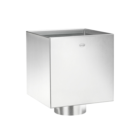 Gromo - grömo® Zink Wasserfangkasten ø100 Flachdach kubisch mit Zulauf ø100, Dichtung 200x200x200, 63171
