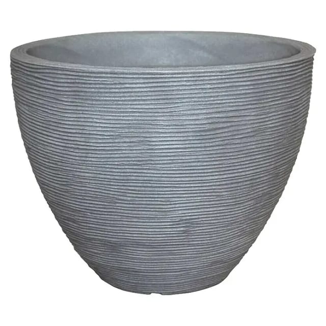 Geli - Pflanztopf mit Rillen ø 40 x 31 cm betonfarbe Kunststofftöpfe