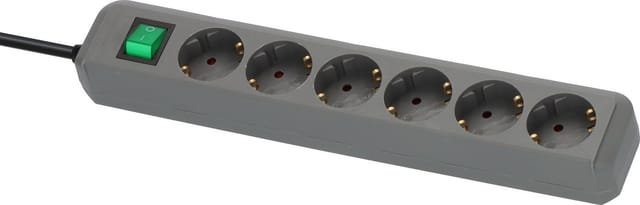 1159540015 Steckdosenleiste mit Schalter 6fach Silber Schutzkontakt 1 St. - Brennenstuhl