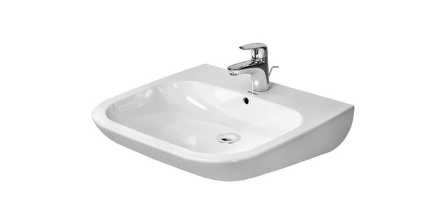 Waschtisch Duravit D-Code Vital 600 mm, mit Überlauf, 1 Hahnloch, weiß, barrierefrei - 2312600000