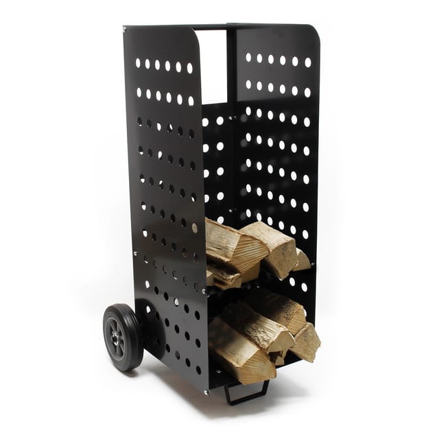 Xl Kaminholzwagen 53 x 36 x 106 cm, für 100 kg Holz, Holzwagen Kaminholzkorb mit stabilen vollgummierten Rädern extragroß - Wiltec