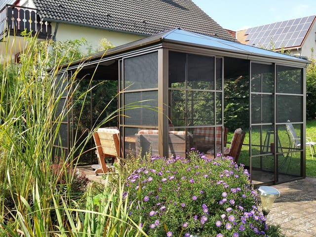 Sojag - Pavillon Castel 12x14, bronze, 362 x 427 x 296 cm (l x b x h), Aluminium
