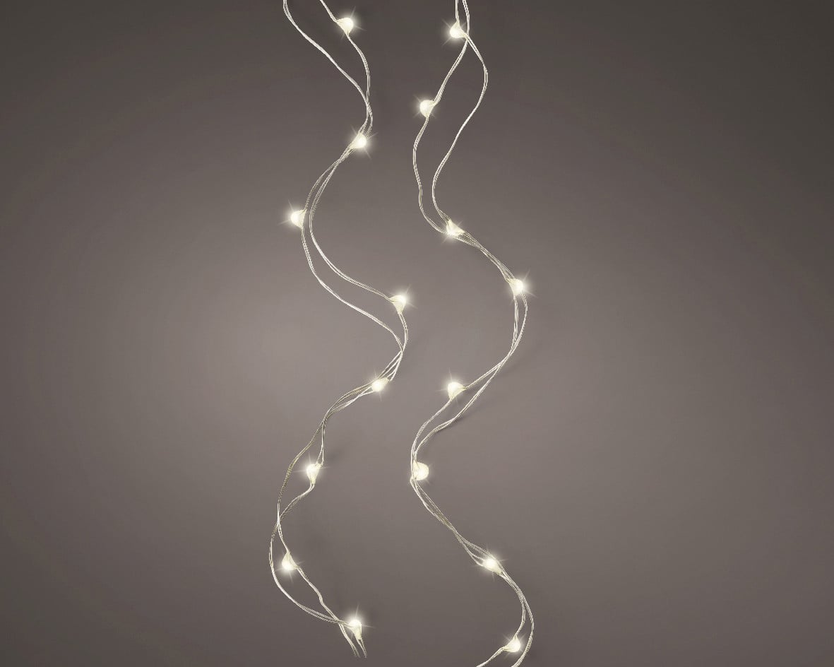 Lumineo Batterie LED Micro Lichterkette Strang 295 cm - 60 Lichter warmweiß Bild 2