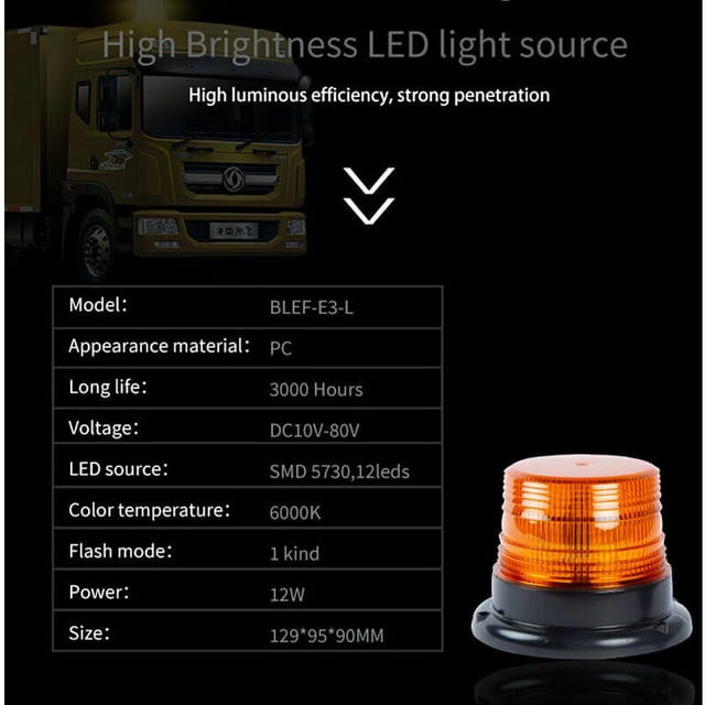 Blinkleuchte Und Zubehör Für Die Motorisierung. Orangefarbene Led-rundumkennleuchte, 12-v-notfall-blitzleuchte. Warnsignalisierung. Gelbe Lichter Für Lkw-fahrzeug-blitzleuchte
