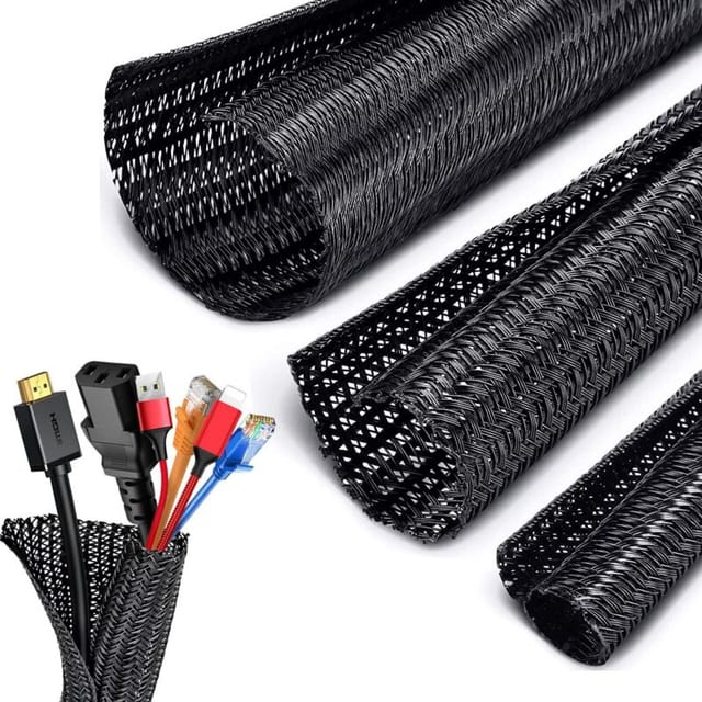 Jalleria - Meters Φ16-30mm verstellbare weiche Computerkabelhülle Kabelmanagement Schlitz geflochtene PET-Aufbewahrungskabelabdeckung Schutz für