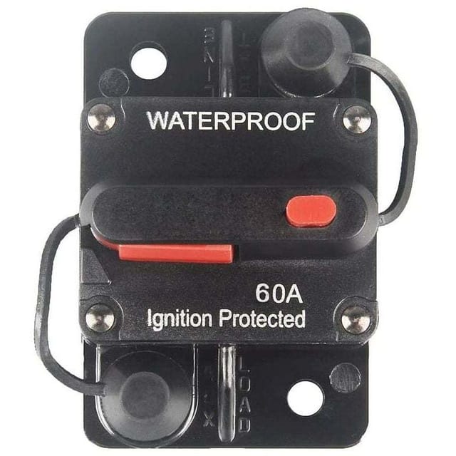 60 A manueller Reset-Leistungsschalter, 12 V-36 V DC, Oberflächenmontage, wasserdicht, für Auto-Audio, Wohnmobil, Marine, Boot, LKW, Angeln, Motoren,