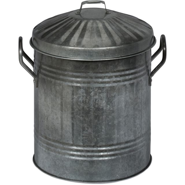 Relaxdays - Ascheeimer mit Deckel, Griffen, 10 Liter, verzinktes Eisen, Aschetonne für Kohle & Asche, Kamin, Ofen, silber