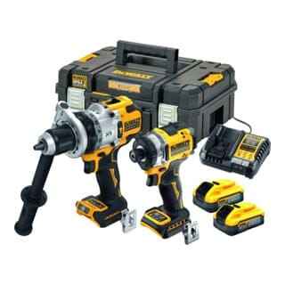 18 v xr Akku-Kombopack (bürstenlos) inkl. Akku-Schlagbohrschrauber DCD1007, Akku-Schlagschrauber (1/4) DCF860, 2x Powerstack Akkus (18 v / 5 a