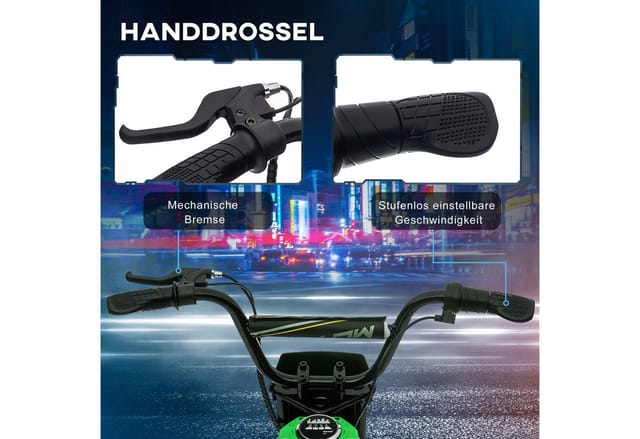 Homcom - Elektro Motorrad Kinder Elektromotorrad mit 24V 350W Motor, 8-16 kmh Geschwindigkeitsmodus, 12 Zoll Luftreifen, Elektromotorrad mit Musik